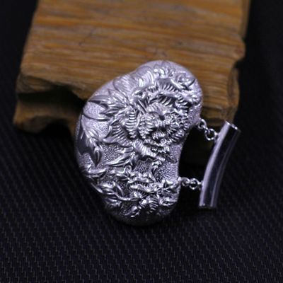 【人品銀品】S990純銀手工雕刻牡丹吊墜 花開富貴，傳承東方雅韻